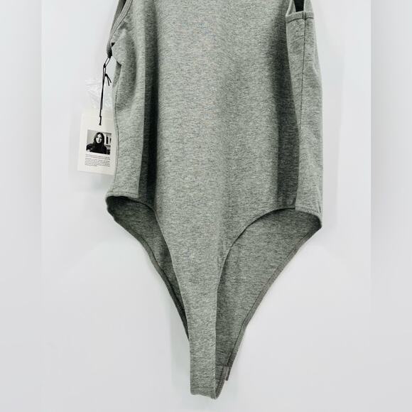 🆕 NWT Something Navy Bodysuit Grey Light Heather Top Sleeveless Button Back XL - Picture 12 of 15